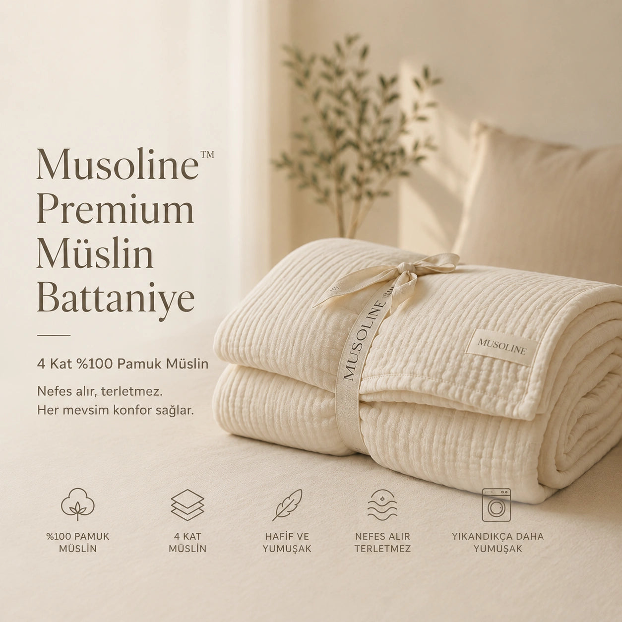 Musoline™ Premium Müslin Battaniye